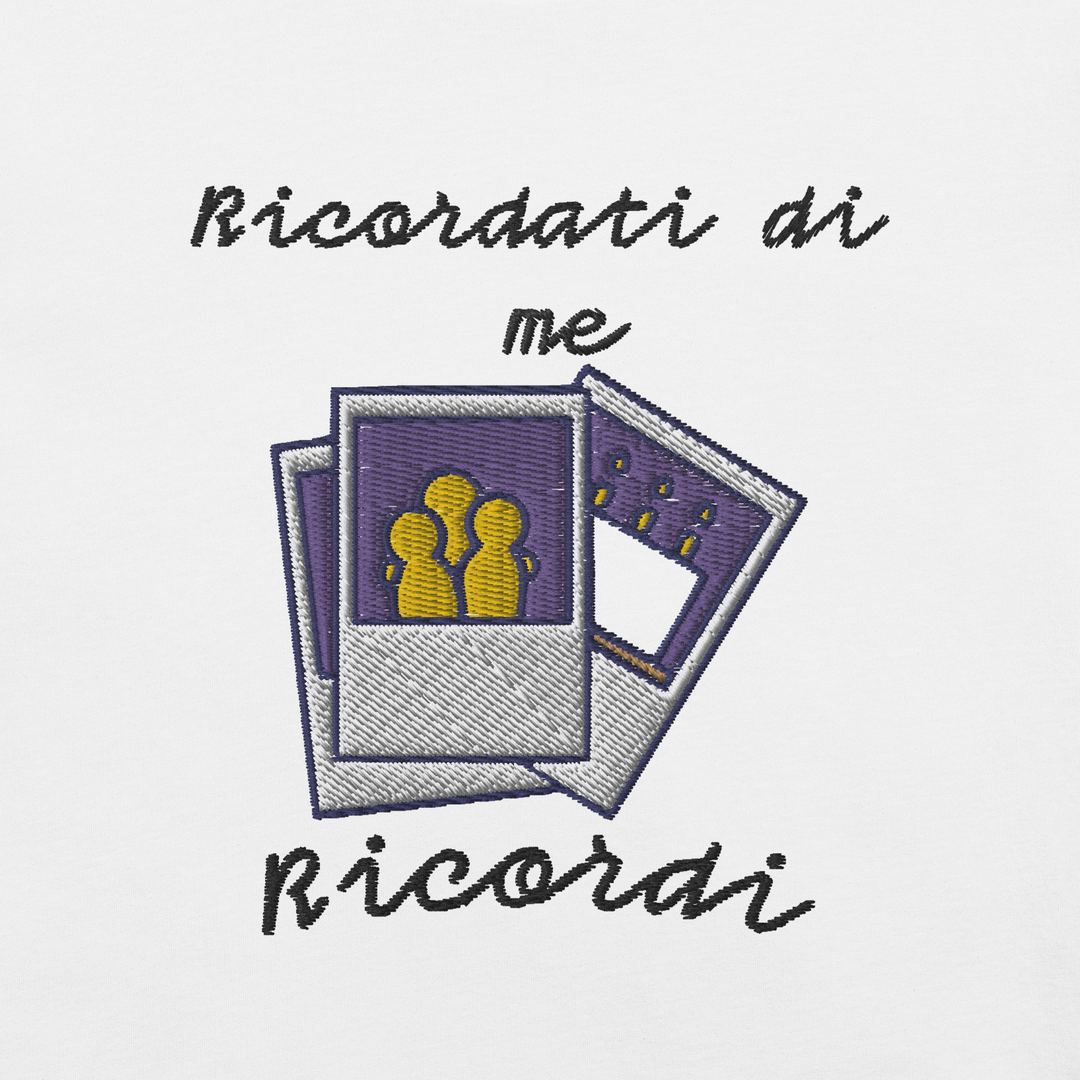 Maglietta Ricamata Uomo Ricordati di Me Foto - Gufetto Brand 
