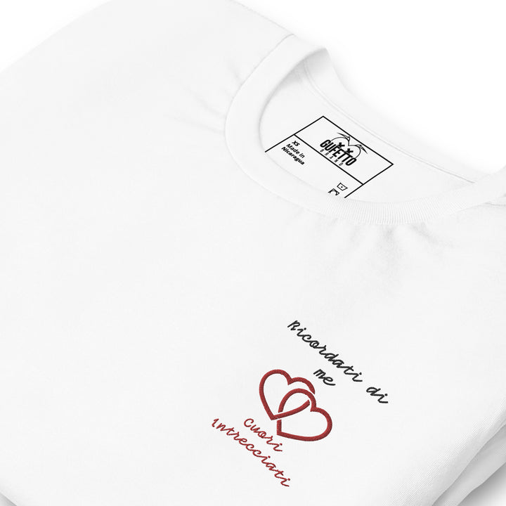 Maglietta Ricamata Uomo Ricordati di Me Cuori Intrecciati - Gufetto Brand 