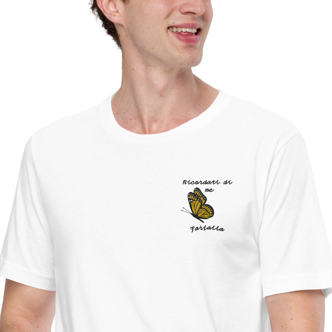 Maglietta Ricamata Uomo Ricordati di Me Farfalla - Gufetto Brand 