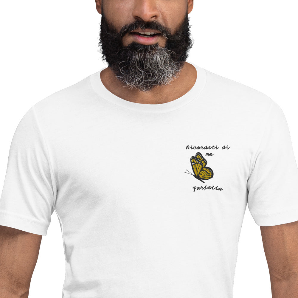 Maglietta Ricamata Uomo Ricordati di Me Farfalla - Gufetto Brand 