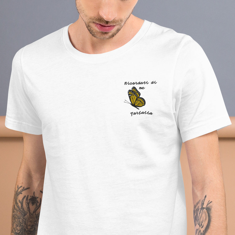 Maglietta Ricamata Uomo Ricordati di Me Farfalla - Gufetto Brand 