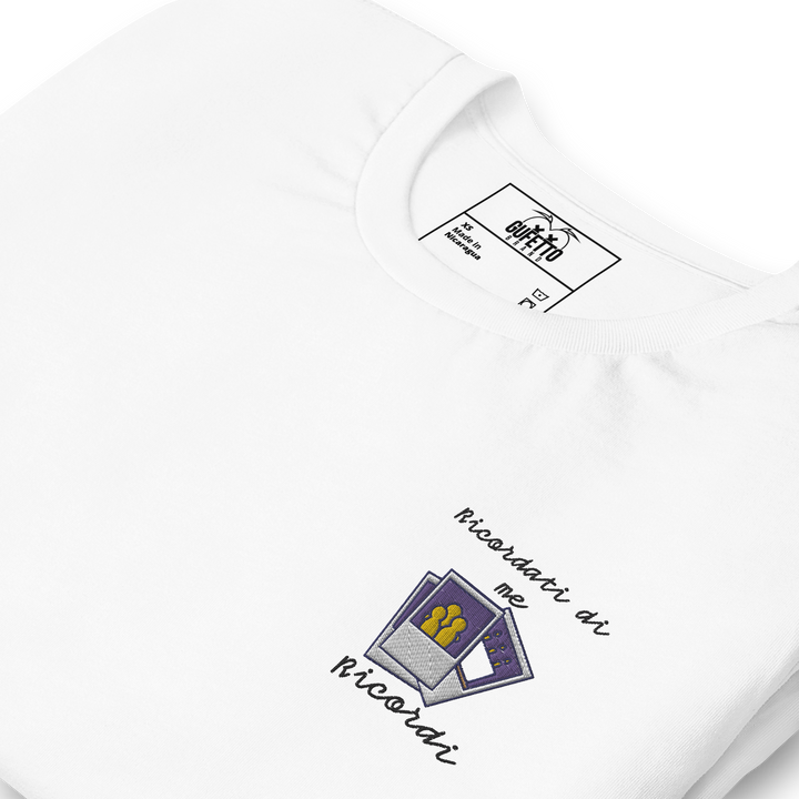 Maglietta Ricamata Uomo Ricordati di Me Foto - Gufetto Brand 