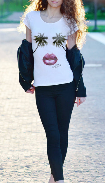 Gufetto Brand Donna T-shirt Palm