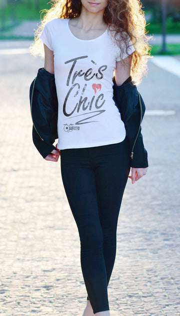 Gufetto Brand Donna T-shirt Tres Chich