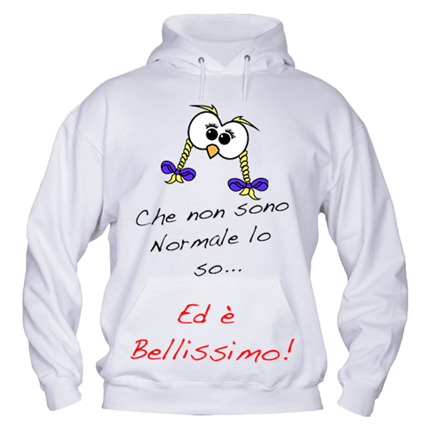 Felpa Donna ( Che non sono Normale... ) Treccine - Gufetto Brand 