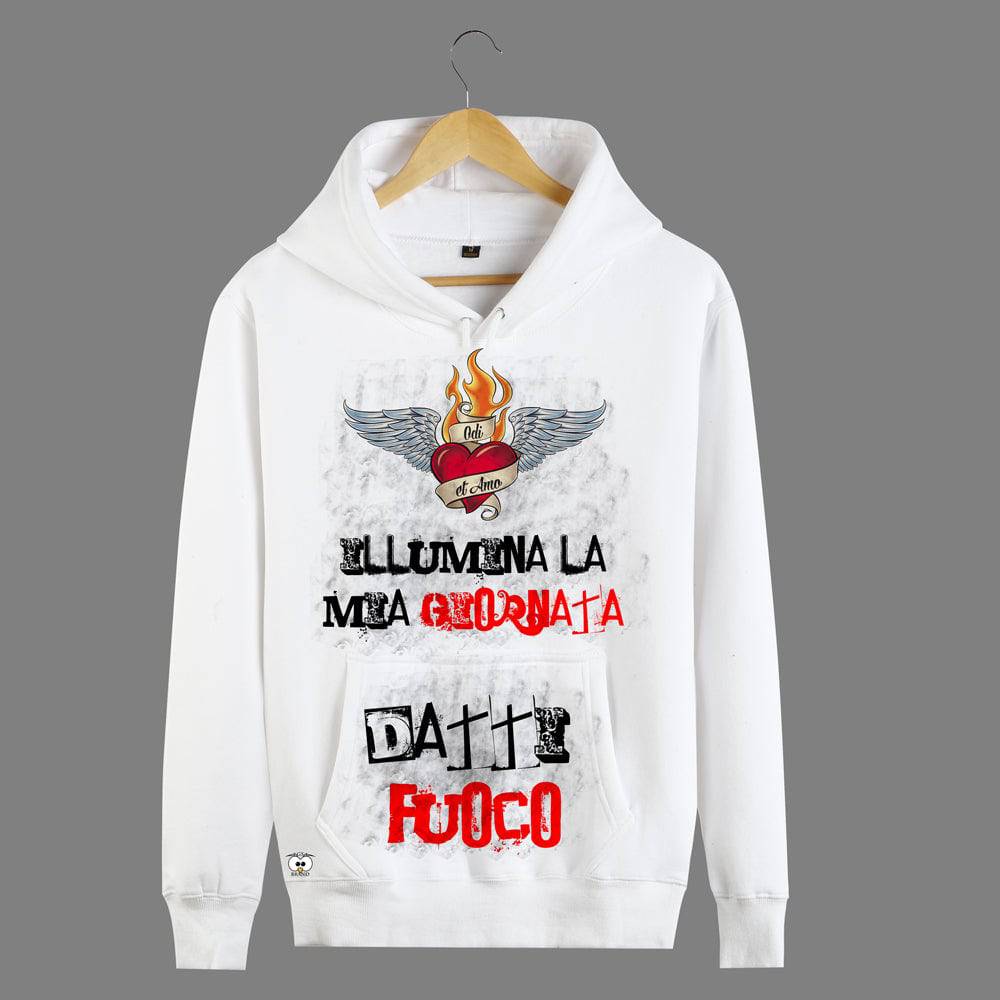 Felpa Donna Illumina la mia Giornata Odi et Amo - Gufetto Brand 