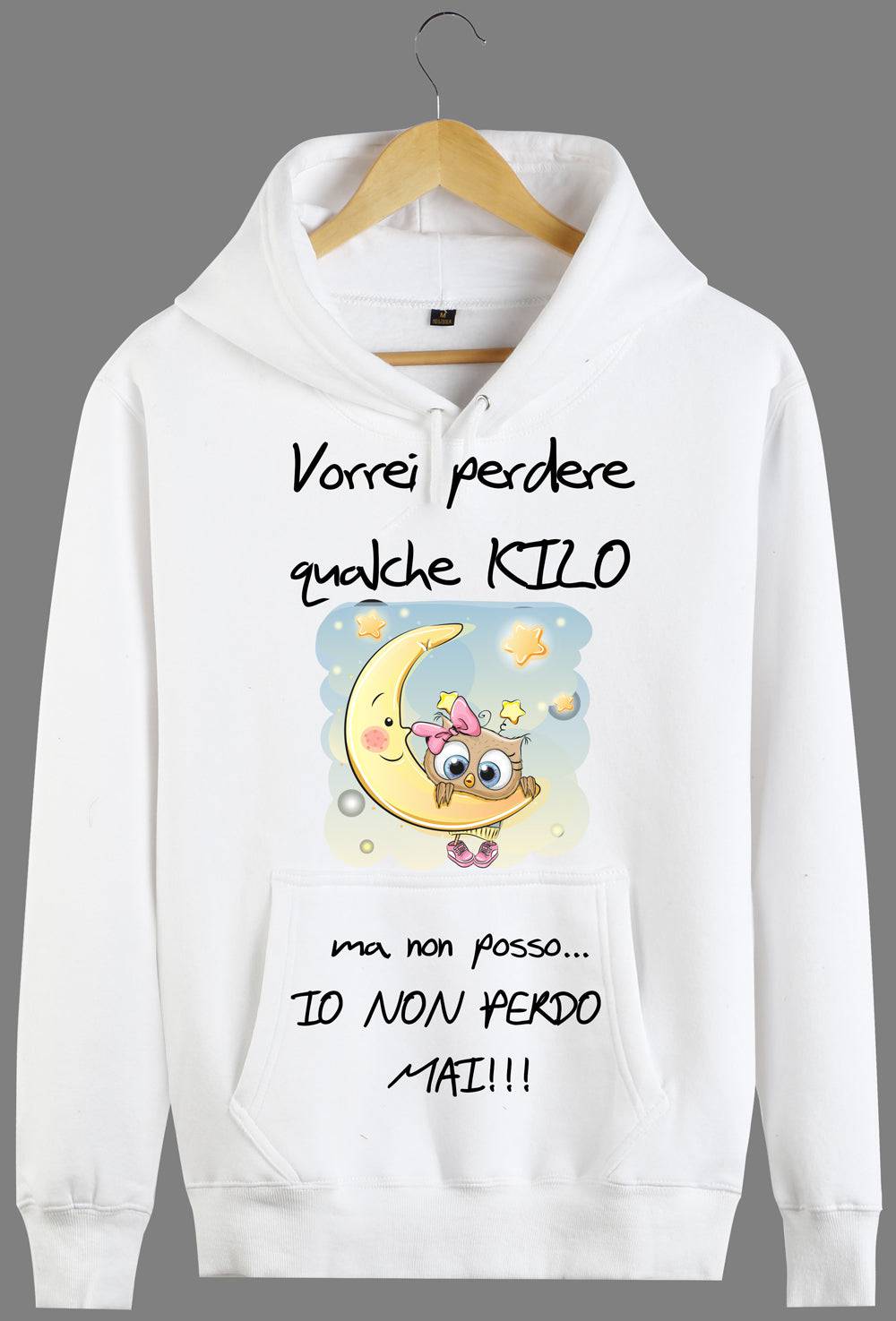 Felpa Donna Vorrei perdere qualche KILO - Gufetto Brand 