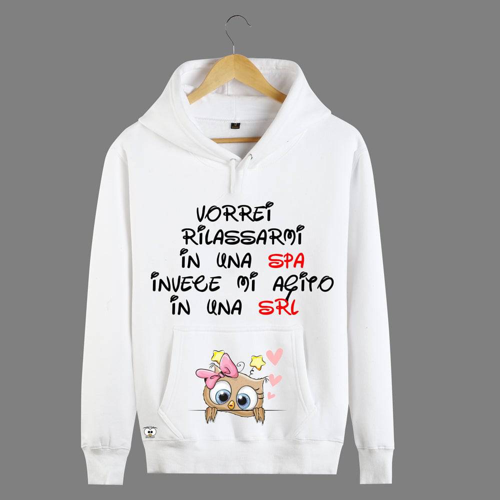 Felpa Donna Vorrei Rilassarmi - Gufetto Brand 