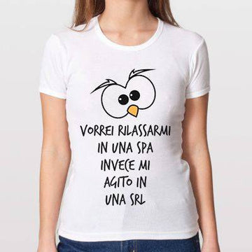 T-shirt Donna Vorrei Rilassarmi... White Edition