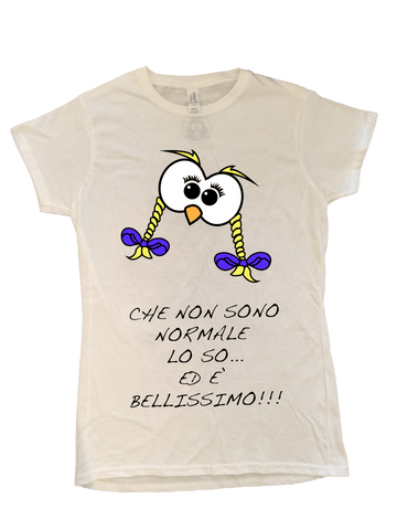 T-shirt Bianca Gufetta con treccine Che non...