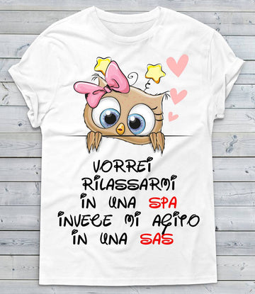 T-shirt Donna Vorrei Rilassarmi... Gufetta Edition SAS