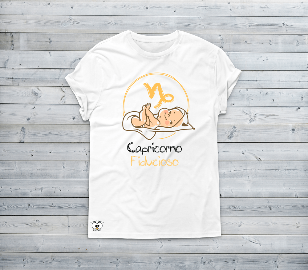Tshirt Uomo Zodiac Siamo un pò piccoli Capricorno - Gufetto Brand 