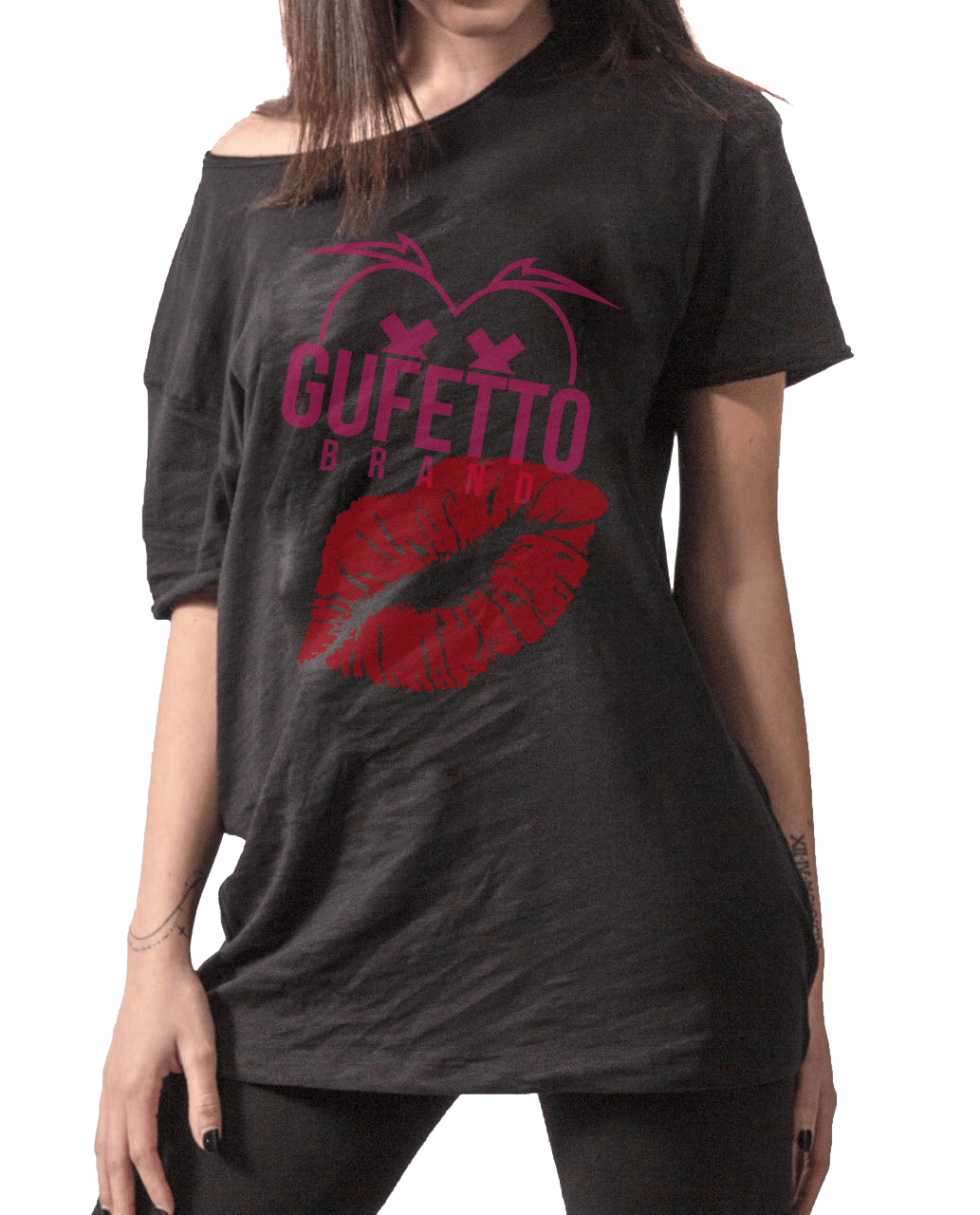 T-shirt Donna Lunga  Taglia Unica Bacio - Gufetto Brand 