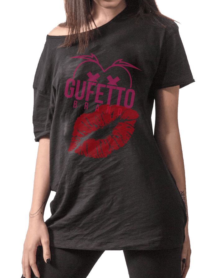 T-shirt Donna Lunga  Taglia Unica Bacio - Gufetto Brand 