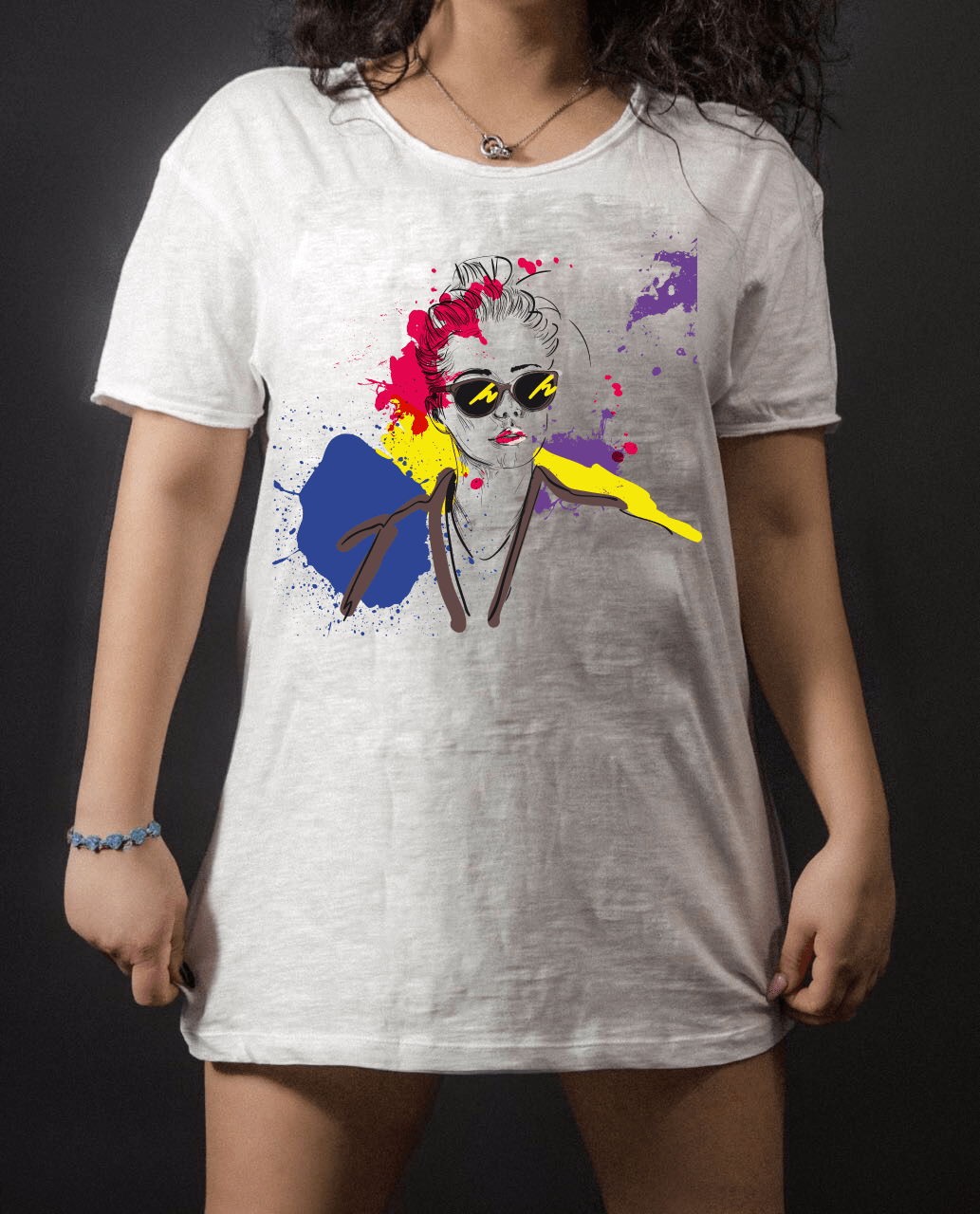 T-shirt Donna Lunga  Taglia Unica Color - Gufetto Brand 