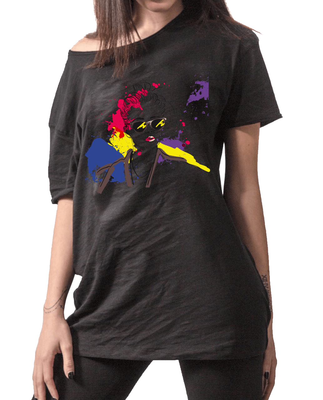 T-shirt Donna Lunga  Taglia Unica Color - Gufetto Brand 