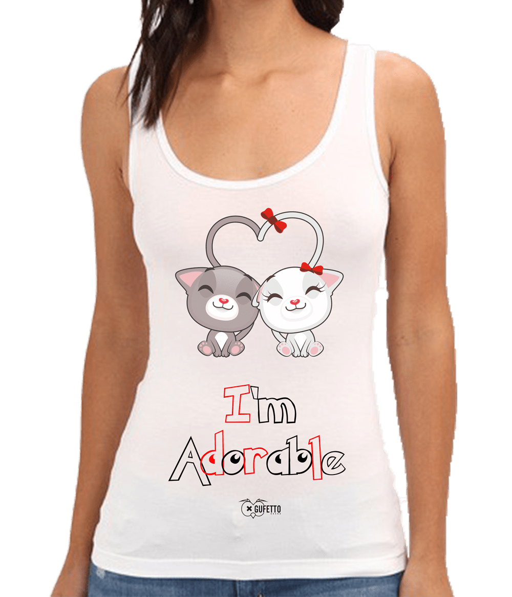 Canotta  Donna I'm Adorable - Gufetto Brand 
