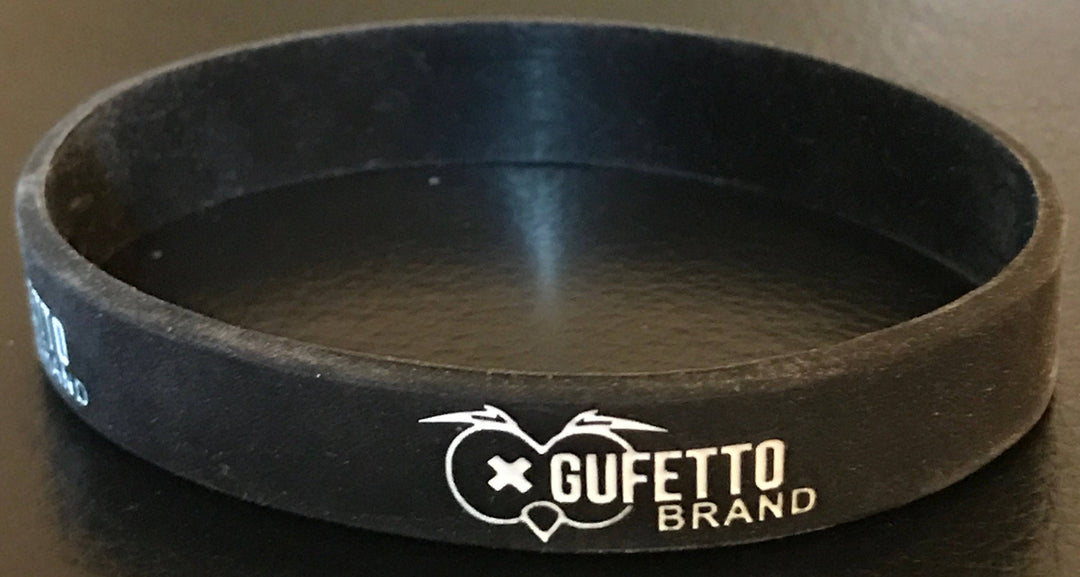 Bracciale Gomma Scritta FLUO Nero - Gufetto Brand 