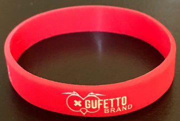 Bracciale Gomma Scritta FLUO Rosso