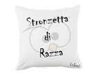 Cuscino Bianco/Viola Stronzetta di Razza - Gufetto Brand 