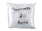 Cuscino in Raso Bianco/Viola Stronzetta di Razza - Gufetto Brand 