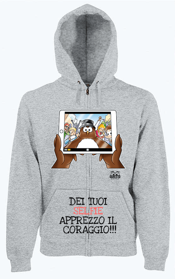 Felpa Zip Grigia Donna SELFIE
