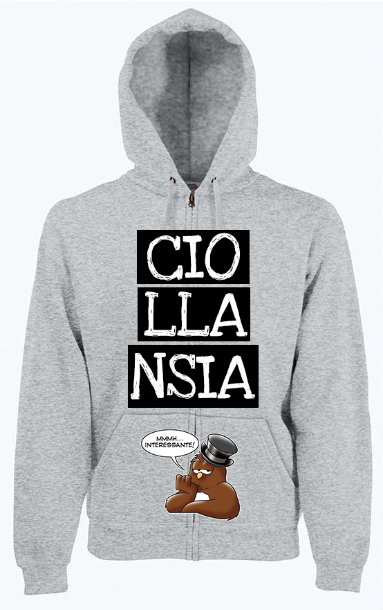 Felpa Zip Grigia Uomo CIOLLANSIA - Gufetto Brand 