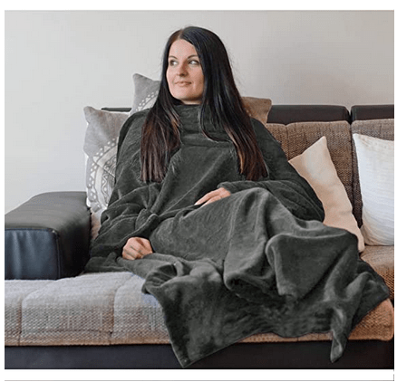 Coperta con maniche donna Grigio Scuro - Gufetto Brand 