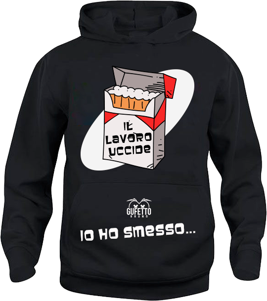 Felpa Donna nera Il Lavoro Uccide - Gufetto Brand 