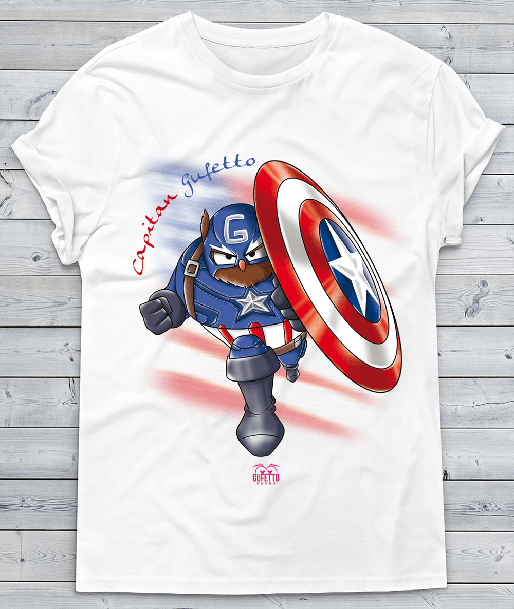 T-shirt Uomo Heroes Capitan Gufetto - Gufetto Brand 