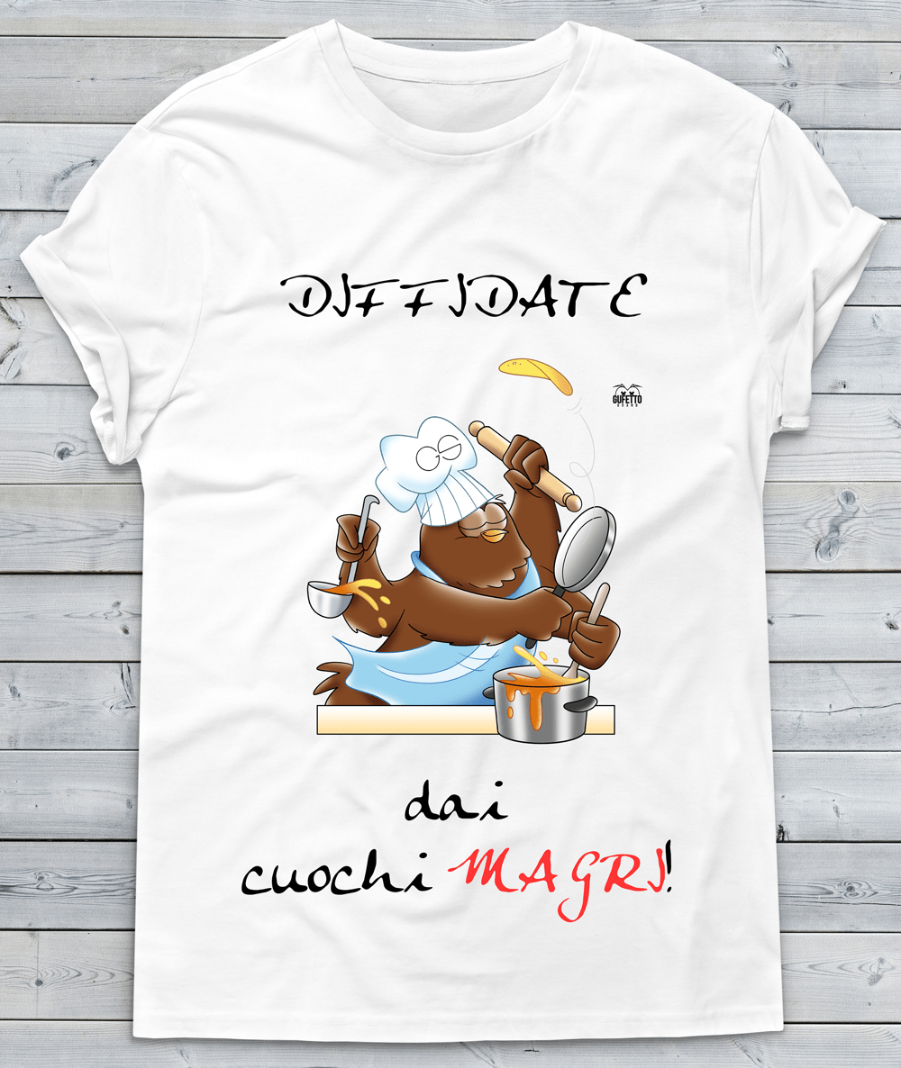 T-shirt Uomo In Cucina Diffidate - Gufetto Brand 