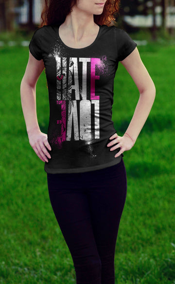 Gufetto Brand Uomo/Donna T-shirt Hate and Love Nera