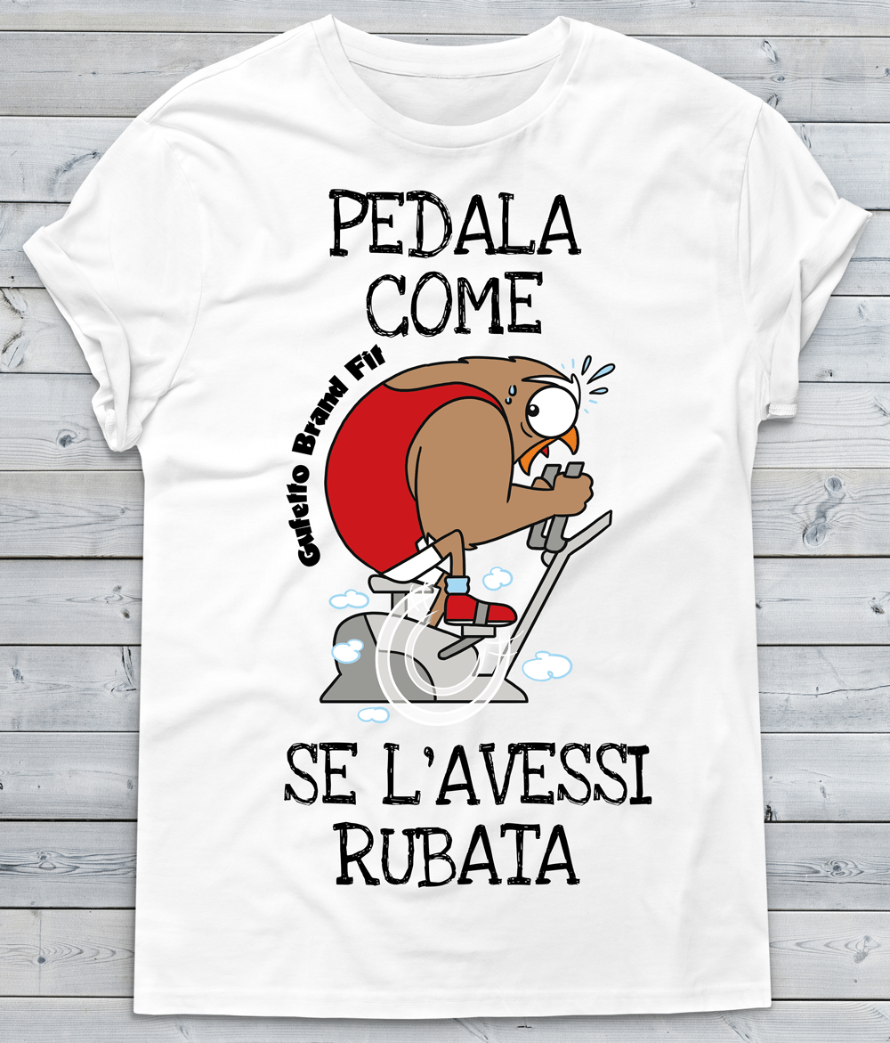 T-shirt Donna Fit Pedala come... - Gufetto Brand 