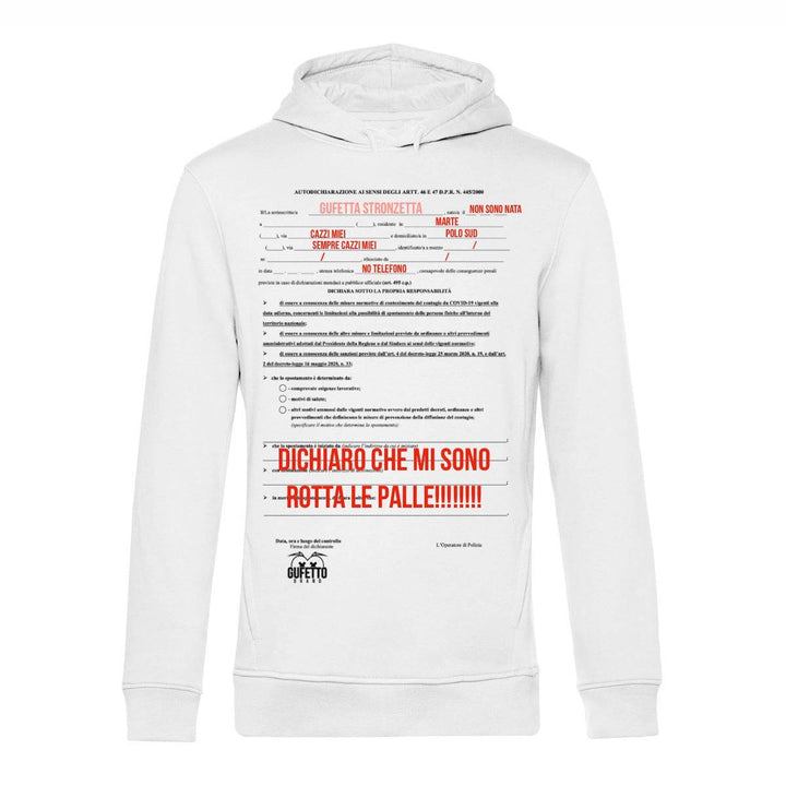 Felpa donna Autocertificazione Gufetta ( G74264 ) - Gufetto Brand 