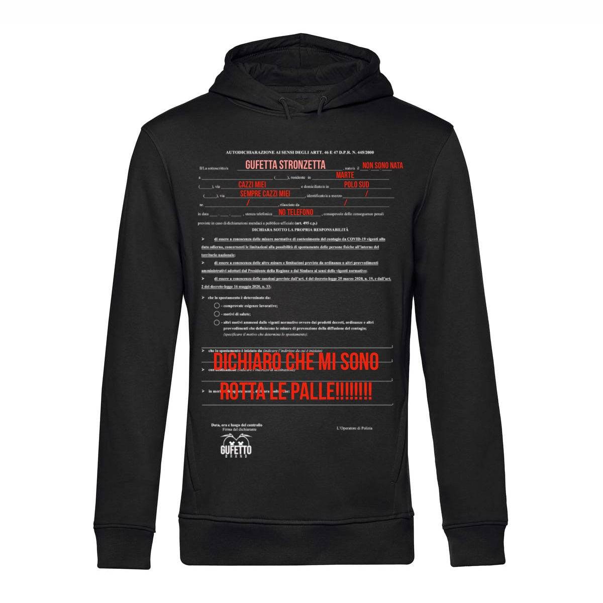 Felpa donna Autocertificazione Gufetta ( G74264 ) - Gufetto Brand 