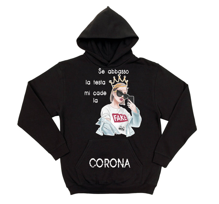 Felpa donna CORONA ( B5002 ) - Gufetto Brand 