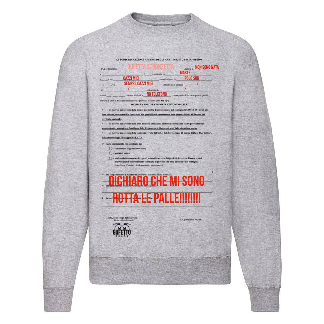 Felpa Classic Donna Autocertificazione Gufetta ( G74264 ) - Gufetto Brand 
