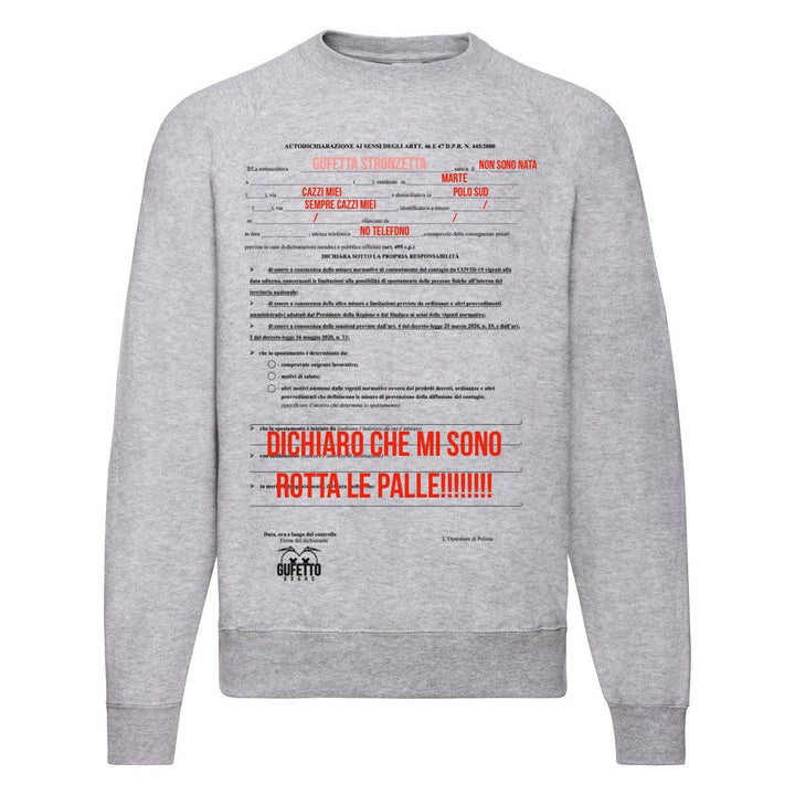 Felpa Classic Donna Autocertificazione Gufetta ( G74264 ) - Gufetto Brand 