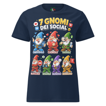T-shirt morbida basic da donna 7 Gnomi dei Social