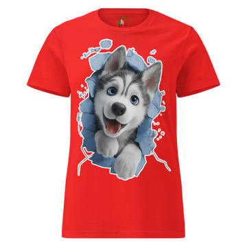 T-shirt morbida basic da donna Husky