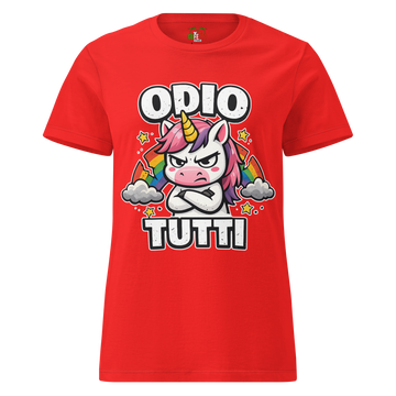T-shirt morbida basic da donna Odio Tutti Unicorn