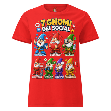 T-shirt morbida basic da donna 7 Gnomi dei Social
