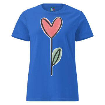 T-shirt morbida basic da donna Fiore Cuore