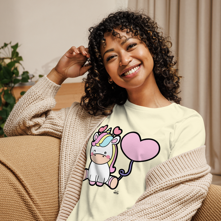 T-shirt fit donna Unicorn Palloncino - Gufetto Brand 