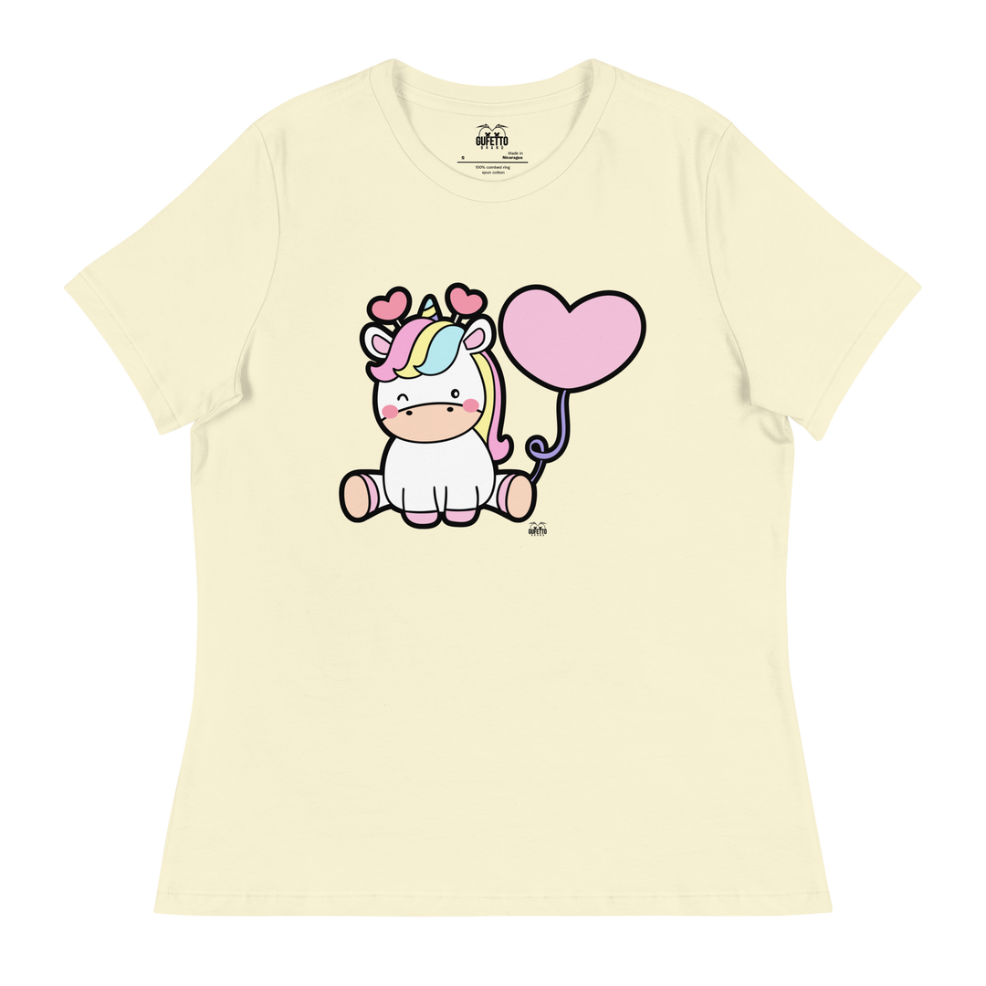 T-shirt fit donna Unicorn Palloncino - Gufetto Brand 