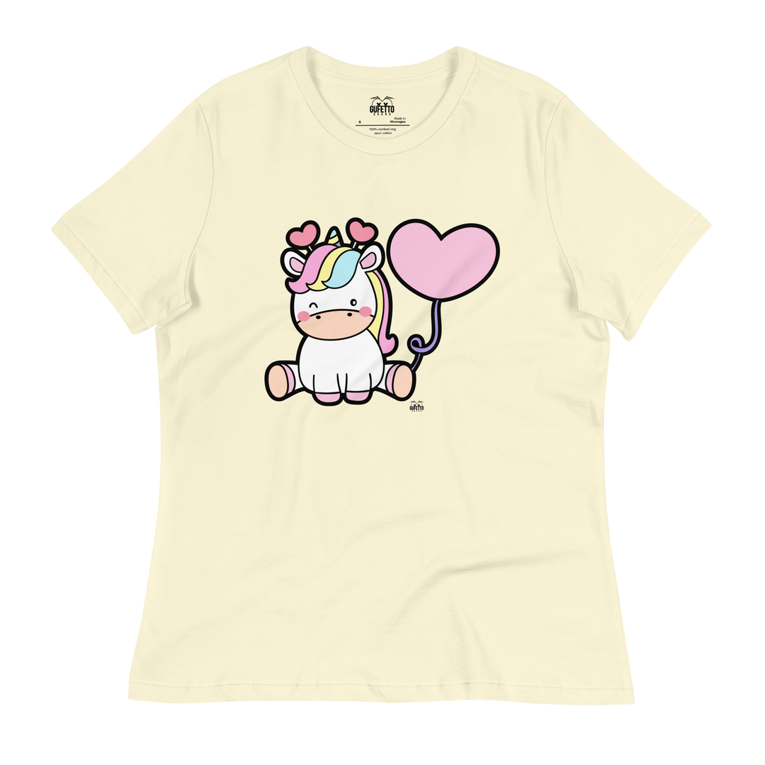 T-shirt fit donna Unicorn Palloncino - Gufetto Brand 