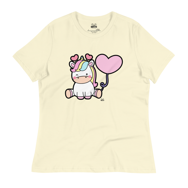 T-shirt fit donna Unicorn Palloncino - Gufetto Brand 