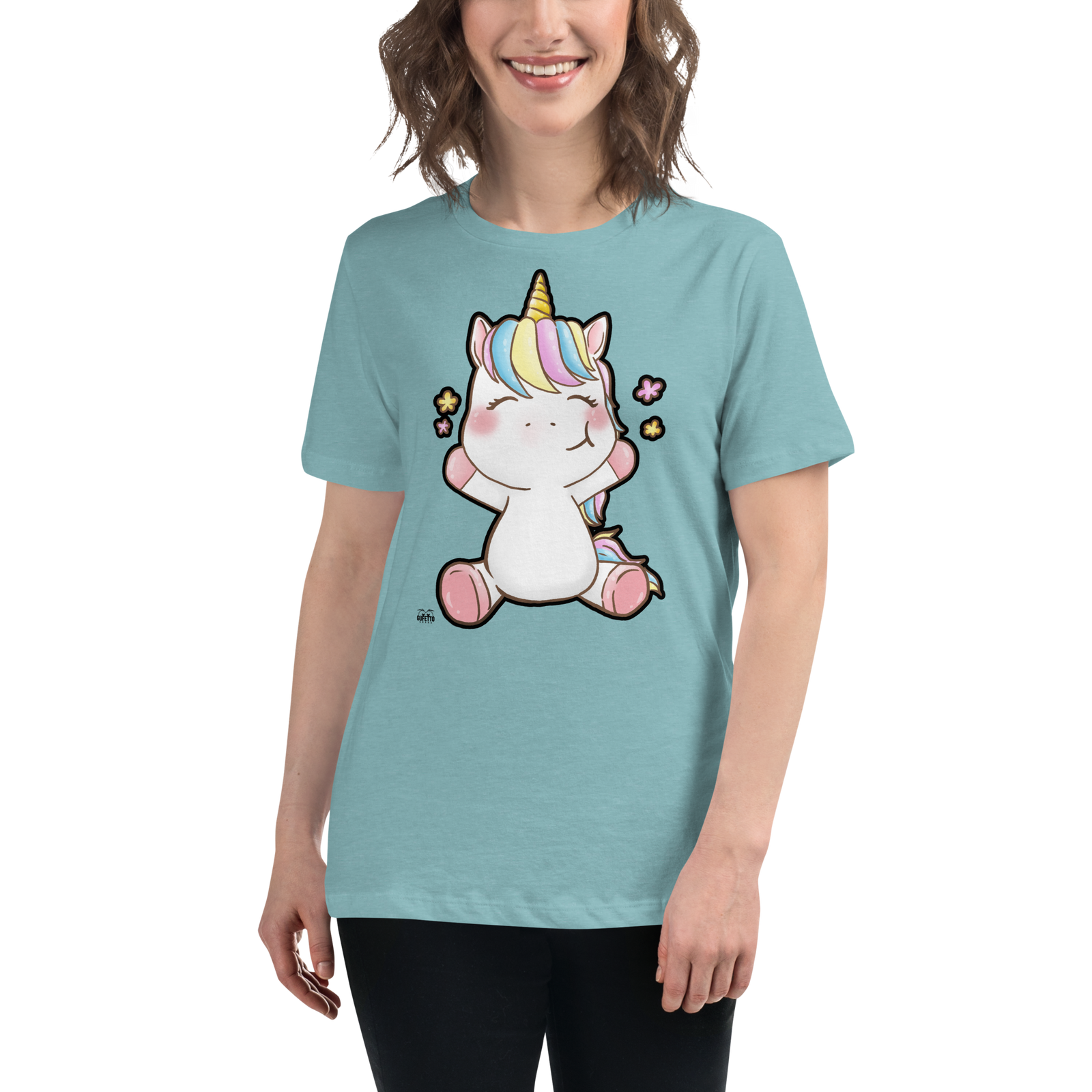 T-shirt fit donna Unicorn Happy - Gufetto Brand 