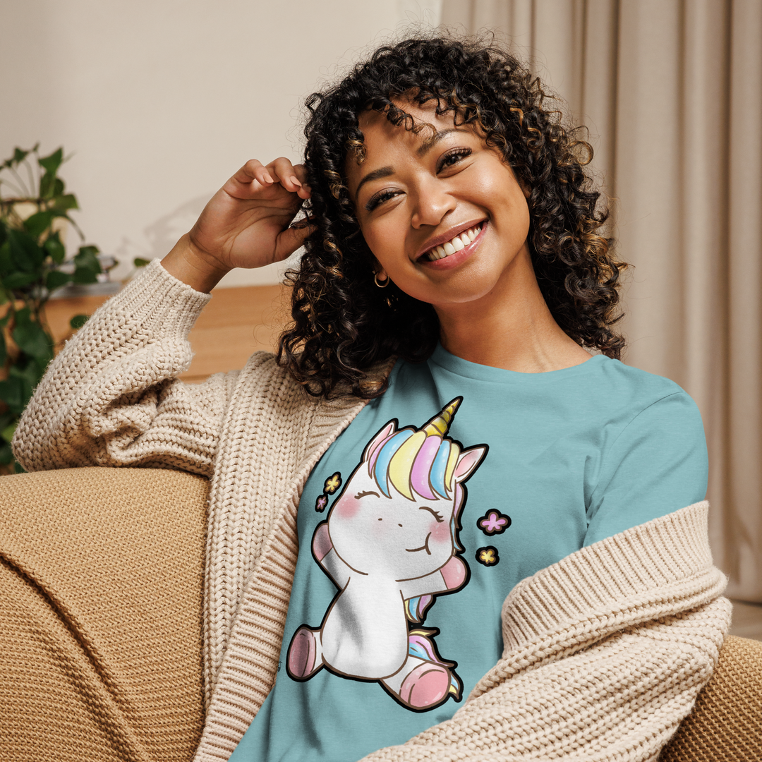 T-shirt fit donna Unicorn Happy - Gufetto Brand 