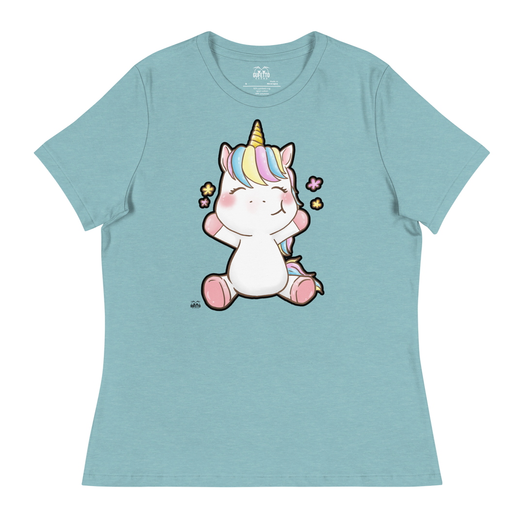 T-shirt fit donna Unicorn Happy - Gufetto Brand 